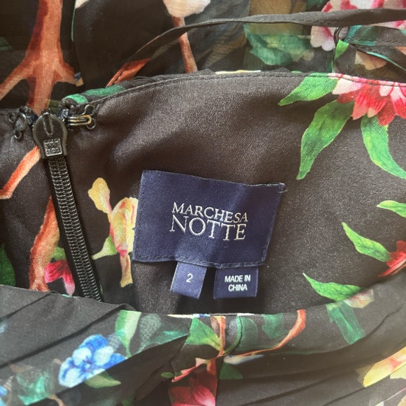 Marchesa Notte Flowering Halter High-Low Gown - Picture 4 of 7